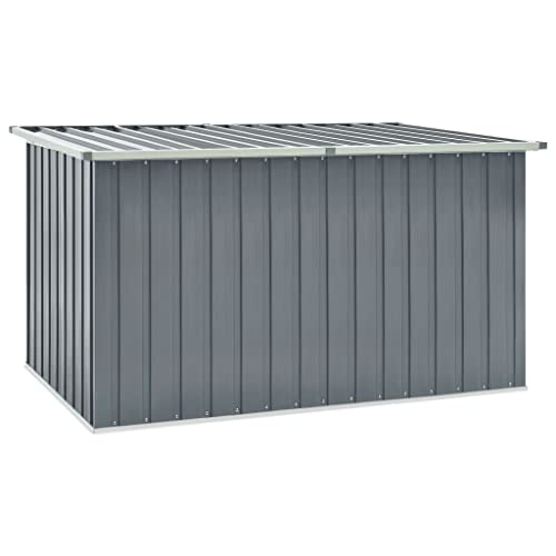 FIRBNUS Box mit Deckel 171x99x93 cm Gartenbox mit Klappdeckel Garten Aufbewahrungsbox Auflagenbox Kissenbox Gartentruhe Gartenboxen Gartenschrank Storage Boxes Grau Verzinkter Stahl von FIRBNUS