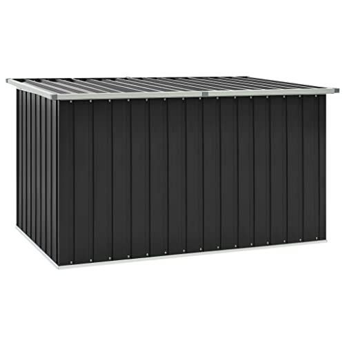 FIRBNUS Box mit Deckel 171x99x93 cm Gartenbox mit Klappdeckel Garten Aufbewahrungsbox Auflagenbox Kissenbox Gartentruhe Gartenboxen Storage Boxes Gartenschrank Anthrazit Verzinkter Stahl von FIRBNUS