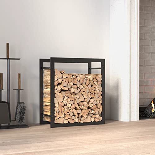 FIRBNUS Brennholzregal Mattschwarz 50x28x56 cm Stahl Firewood Storage Holzlager Außen Metall Brennholzregal Außen Holzunterstand Metall Brennholzregal Innen Brennholzregale Brennholzregal Metall von FIRBNUS