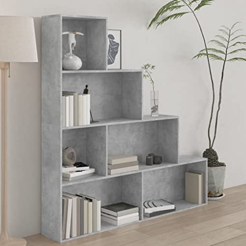 FIRBNUS Bücherregal/Raumteiler Betongrau 155x24x160 cm Holzwerkstoff Raumteiler Stehend Raumteiler Regal Raumteiler Trennwand Wohnzimmer Möbel Raumteiler Holz Bücherregal Schmal Bücherregal Holz von FIRBNUS