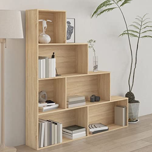 FIRBNUS Bücherregal/Raumteiler Sonoma-Eiche 155x24x160 cm Holzwerkstoff Bücherregal Holz Raumteiler Stehend Raumteiler Regal Raumteiler Trennwand Wohnzimmer Möbel Raumteiler Holz Bücherregal Schmal von FIRBNUS