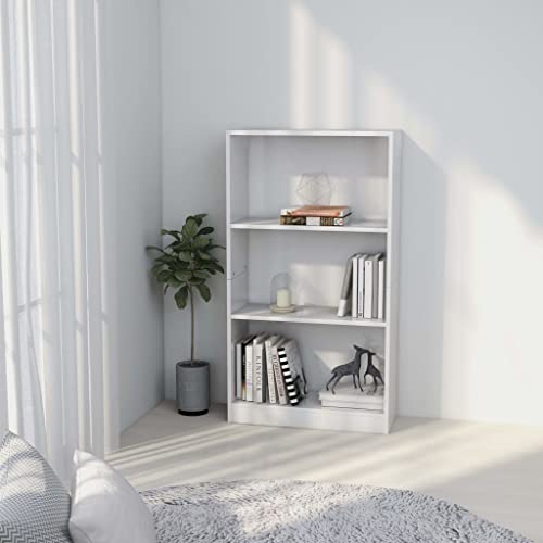 FIRBNUS Bücherregal 3 Fächer Weiß 60x24x109 cm Bücherregal Schmal Bücherregal Industrial Schlafzimmer Möbel Regal Holz Bücherregale Wohnzimmer Möbel Bücherregal Holz Holzwerkstoff von FIRBNUS