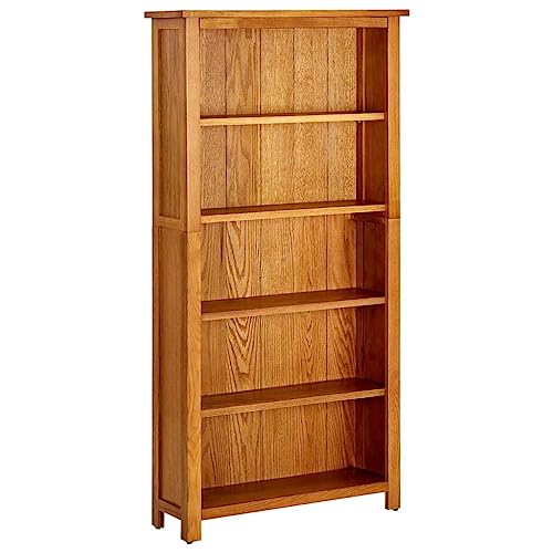 FIRBNUS Bücherregal 5 Fächer 70x22x140 cm Massivholz Eiche Bücherregal Industrial Schlafzimmer Möbel Regal Holz Bücherregale Wohnzimmer Möbel Bücherregal Holz Bücherregal Schmal von FIRBNUS