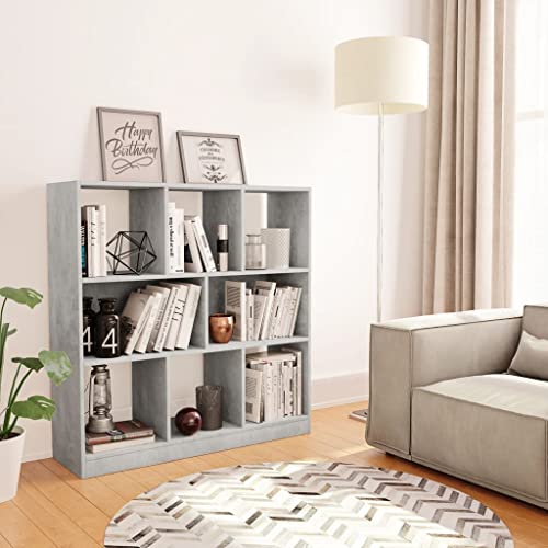 FIRBNUS Bücherregal Betongrau 97,5x29,5x100 cm Holzwerkstoff Abstellraum Regal Wohnzimmer Regal Bücherregal Holz Bücherregal Schmal Bücherregal Industrial Wohnzimmer Möbel Regal Schmal Lagerregale von FIRBNUS