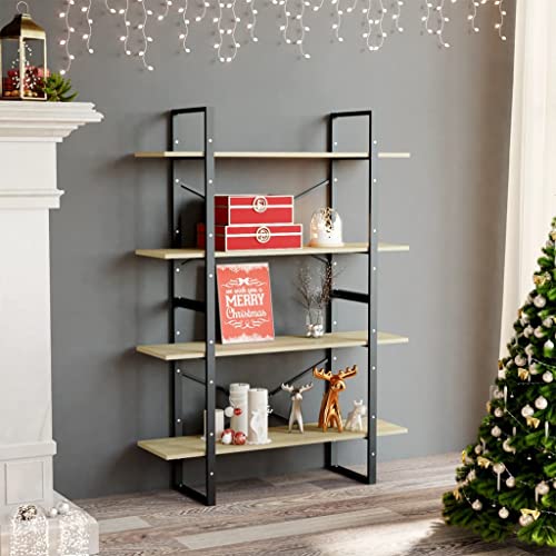 FIRBNUS Bücherregal mit 4 Ebenen Sonoma-Eiche 100 x 30 x 140 cm aus Spanplatte Bücherregal Bücherregal Modernes Bücherregal Wohnzimmer Möbel Geeignet für Arbeitszimmer Wohnzimmer Schlafzimmer von FIRBNUS