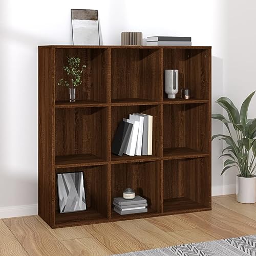 FIRBNUS Bücherschrank Braun Eichen-Optik 98x30x98 cm Wohnzimmer Möbel Sideboard Wohnzimmer Sideboard Holz Sideboard Schmal Sideboard Industrial Bücherregal Holz Bücherregal Schmal von FIRBNUS