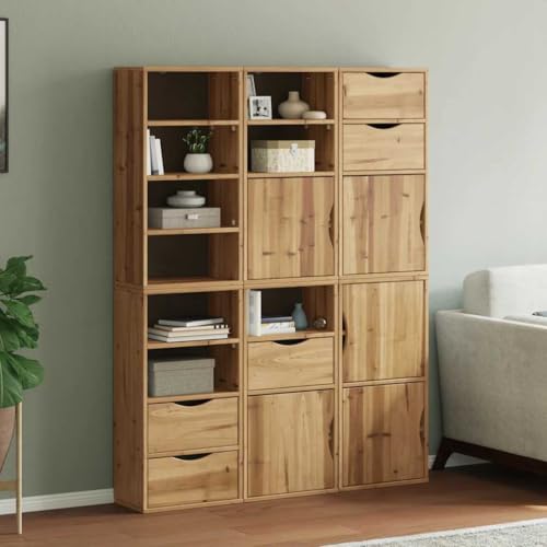 FIRBNUS Buffetschrank Beistellschrank 6 STK. Seitenschrank Sideboard Aufbewahrungsmöbel Hochschrank Kommode für Wohnzimmer Schlafzimmer oder Büro Modulares Design Braun 40x24x79 cm von FIRBNUS
