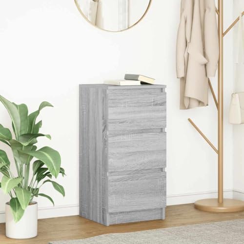 FIRBNUS Buffetschrank Beistellschrank Sideboard Hochschrank Seitenschrank Aufbewahrungsmöbel Kommode für Wohnzimmer Schlafzimmer oder Büro Industrie-Stil Grau Sonoma 37,5x35x76 cm von FIRBNUS