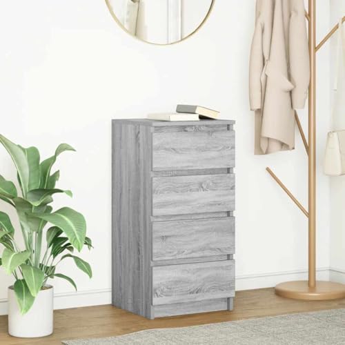 FIRBNUS Buffetschrank Beistellschrank Sideboard Seitenschrank Hochschrank Aufbewahrungsmöbel Kommode für Wohnzimmer Schlafzimmer oder Büro Industrie-Stil Grau Sonoma 37,5x35x76 cm von FIRBNUS