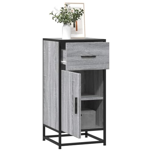 FIRBNUS Buffetschrank Sideboard Hochschrank Seitenschrank Aufbewahrungsmöbel Kommode Beistellschrank für Wohnzimmer Schlafzimmer oder Büro Industrie-Stil Grau Sonoma 35,5x35x76 cm von FIRBNUS