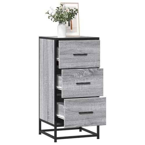 FIRBNUS Buffetschrank Sideboard Hochschrank Seitenschrank Vielseitig Kommode Aufbewahrungsmöbel Beistellschrank für Wohnzimmer Schlafzimmer oder Büro Industrie-Stil Grau Sonoma 35,5x35x76 cm von FIRBNUS