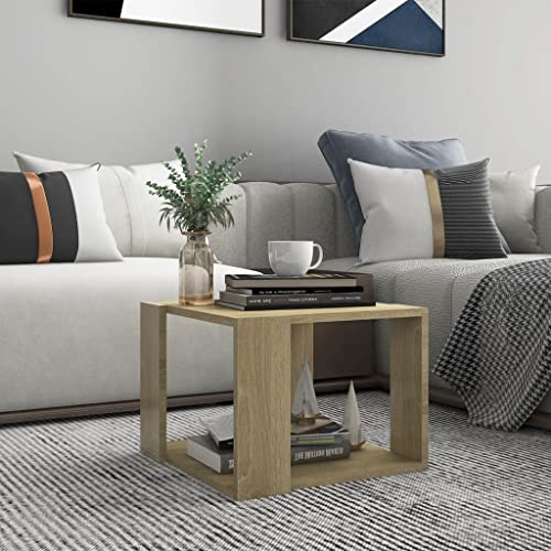 FIRBNUS Coffee Table 40x40x30 cm Beistelltisch Holz Couchtische Wohnzimmertisch Modern Design Tisch Wohnzimmer für Couch Quadratisch Robust Haltbarkeit Braun Holzwerkstoff Metall von FIRBNUS