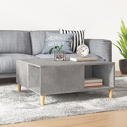 FIRBNUS Couchtisch 80 x 80 x 36,5 cm Mehrschichtholz Couchtisch Couchtisch Couchtisch Loungetisch Holz Lowboard Wohnzimmer Couchtisch Couchtisch Grau Beton von FIRBNUS