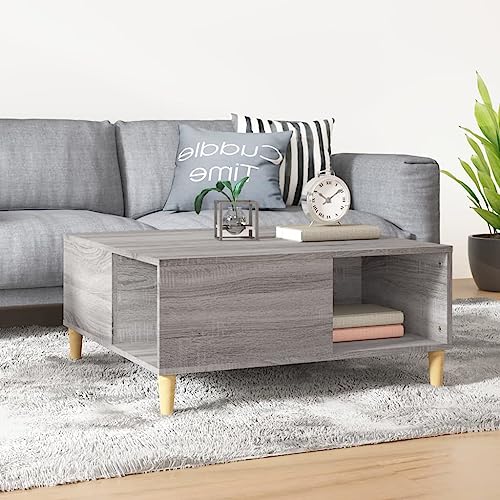 FIRBNUS Couchtisch 80 x 80 x 36,5 cm Mehrschichtholz Couchtisch Couchtisch Lowboard Holz Lowboard Wohnzimmer Couchtisch Wohnzimmertisch Couchtisch Sonoma Grau von FIRBNUS