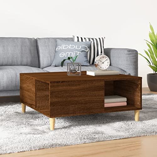 FIRBNUS Couchtisch 80 x 80 x 36,5 cm Mehrschichtholz Couchtisch Lowboard Wohnzimmer Couchtisch Couchtisch Loungetisch Eiche Braun von FIRBNUS