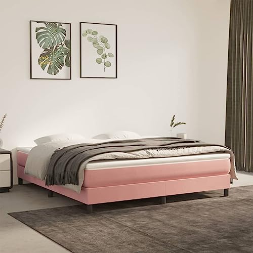 FIRBNUS Federbett mit Matratze Rosa 180 x 200 cm aus Samt Matratze Doppelbett Federkernmatratze Federkernmatratze Bettgestell Doppelbett Bettgestell aus Holz FIRBNUS Federbett mit Matratze Rosa 180 x 200 cm aus Samt Matratze Doppelbett Federkernmatratze Federkernmatratze Bettgestell Doppelbett Bettgestell aus Holz von FIRBNUS