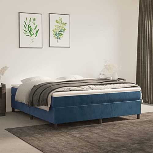 FIRBNUS Federbett mit Matratze dunkelblau 160 x 200 cm aus Samt Bed Frame Einzelbett Bettgestell aus Holz Einzelbett Einzelbett Einzelbett Matratze Federkernmatratzen FIRBNUS Federbett mit Matratze dunkelblau 160 x 200 cm aus Samt Bed Frame Einzelbett Bettgestell aus Holz Einzelbett Einzelbett Einzelbett Matratze Federkernmatratzen von FIRBNUS