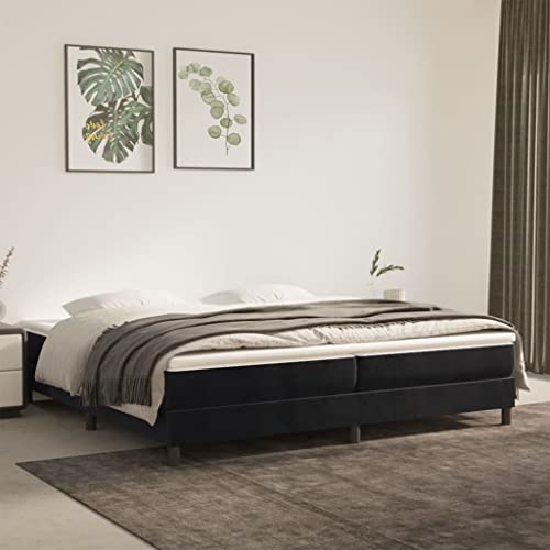 FIRBNUS Federbett mit schwarzer Matratze, 200 x 200 cm, aus Samt, für Doppelbett, Federkernmatratze, Lattenrost, Doppelbettmatratze von FIRBNUS