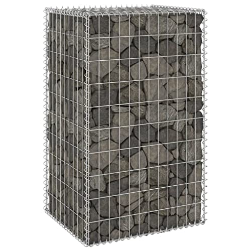 FIRBNUS Gabione mit Abdeckung aus Stahl Gitter Gabionen Garten Gabionen Metall für Steine Hochbeet Gabione Wand Gabione Blumenkasten Gabione aus Netz Blumenkasten Stahl 60 x 50 x 100 cm von FIRBNUS
