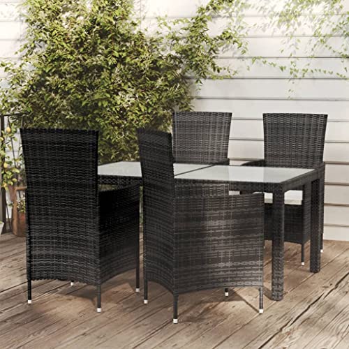 FIRBNUS Garten Esstisch & 4 Stühle Set Garten Outdoor Gartenmöbel Tisch Und Stühle Gartenset Esstisch Gartentisch Mit Stühlen 150x90x75cm von FIRBNUS