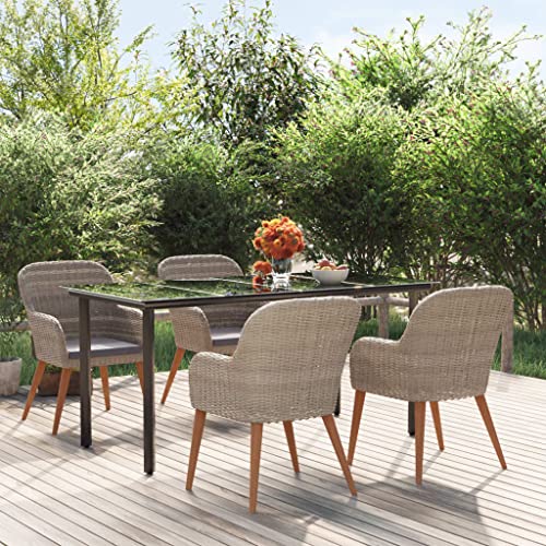 FIRBNUS Garten Esstisch & 4 Stühle Set Garten Outdoor Gartenmöbel Tisch Und Stühle Gartenset Esstisch Gartentisch Mit Stühlen 160x80x74cm von FIRBNUS