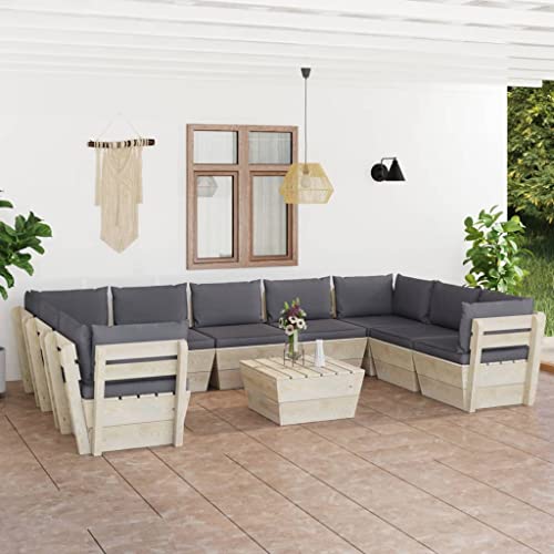 FIRBNUS Garten-Lounge-Set aus Holz 10 STK. Outdoor-Sofa mit Anthrazit Polsterung Modulsofa Gartenmöbel Witterungsbeständig und Umweltfreundlich FIRBNUS Garten-Lounge-Set aus Holz 10 STK. Outdoor-Sofa mit Anthrazit Polsterung Modulsofa Gartenmöbel Witterungsbeständig und Umweltfreundlich von FIRBNUS