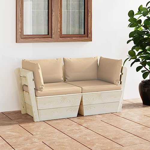 FIRBNUS Garten-Lounge-Set aus Holz 2 STK. Outdoor-Sofa mit Beige Polsterung Modulsofa Gartenmöbel Witterungsbeständig und Umweltfreundlich FIRBNUS Garten-Lounge-Set aus Holz 2 STK. Outdoor-Sofa mit Beige Polsterung Modulsofa Gartenmöbel Witterungsbeständig und Umweltfreundlich von FIRBNUS
