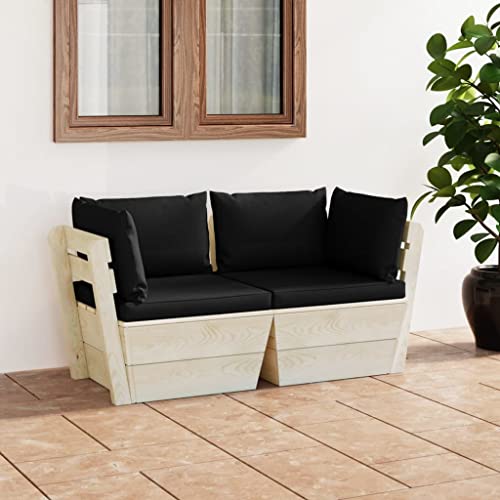 FIRBNUS Garten-Lounge-Set aus Holz 2 STK. Outdoor-Sofa mit Schwarz Polsterung Modulsofa Gartenmöbel Witterungsbeständig und Umweltfreundlich FIRBNUS Garten-Lounge-Set aus Holz 2 STK. Outdoor-Sofa mit Schwarz Polsterung Modulsofa Gartenmöbel Witterungsbeständig und Umweltfreundlich von FIRBNUS