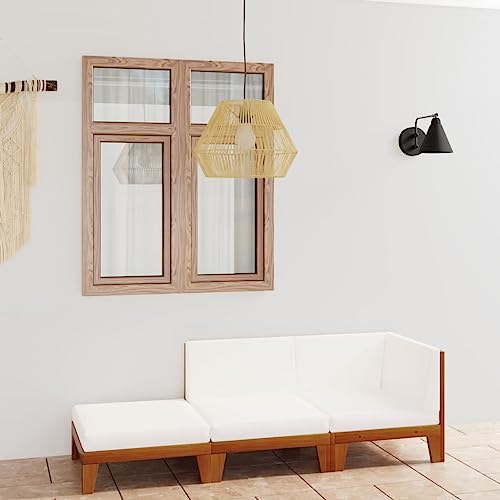 FIRBNUS Garten-Lounge-Set aus Holz 3 STK. Modulsofa Gartenmöbel mit Cremeweiß Dicken Polsterung Witterungsbeständig und Umweltfreundlich FIRBNUS Garten-Lounge-Set aus Holz 3 STK. Modulsofa Gartenmöbel mit Cremeweiß Dicken Polsterung Witterungsbeständig und Umweltfreundlich von FIRBNUS