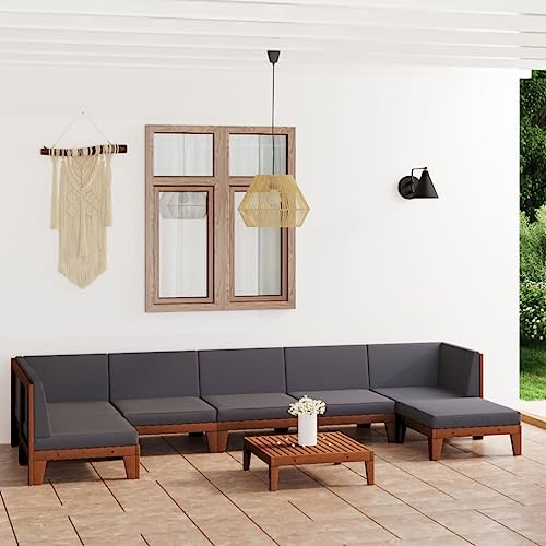 FIRBNUS Garten-Lounge-Set aus Holz 8 STK. Modulsofa Gartenmöbel mit Dunkelgrau Dicken Polsterung Witterungsbeständig und Umweltfreundlich FIRBNUS Garten-Lounge-Set aus Holz 8 STK. Modulsofa Gartenmöbel mit Dunkelgrau Dicken Polsterung Witterungsbeständig und Umweltfreundlich von FIRBNUS