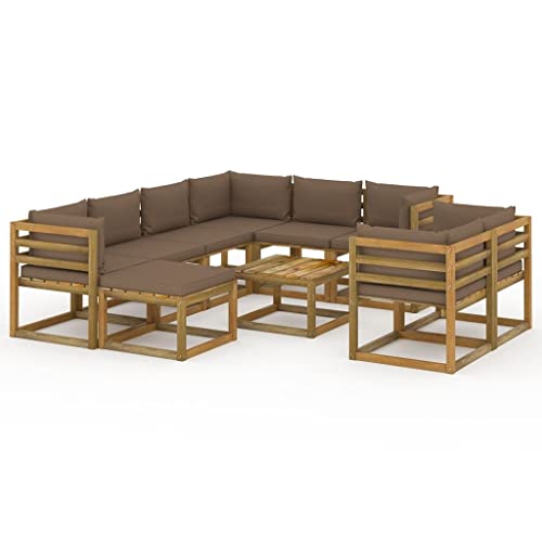 FIRBNUS Garten-Lounge-Set aus Holz Outdoor-Sofa 10 STK. mit Taupe Dicken Polsterung Modulsofa Gartenmöbel Witterungsbeständig und Umweltfreundlich FIRBNUS Garten-Lounge-Set aus Holz Outdoor-Sofa 10 STK. mit Taupe Dicken Polsterung Modulsofa Gartenmöbel Witterungsbeständig und Umweltfreundlich von FIRBNUS