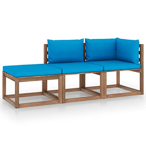 FIRBNUS Garten-Lounge-Set aus Holz Outdoor-Sofa mit Hellblau Dicken Polsterung Modulsofa Gartenmöbel 3 STK. Witterungsbeständig und Umweltfreundlich FIRBNUS Garten-Lounge-Set aus Holz Outdoor-Sofa mit Hellblau Dicken Polsterung Modulsofa Gartenmöbel 3 STK. Witterungsbeständig und Umweltfreundlich von FIRBNUS