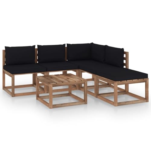 FIRBNUS Garten-Lounge-Set aus Holz Outdoor-Sofa mit Schwarz Dicken Polsterung Modulsofa Gartenmöbel 6 STK. Witterungsbeständig und Umweltfreundlich FIRBNUS Garten-Lounge-Set aus Holz Outdoor-Sofa mit Schwarz Dicken Polsterung Modulsofa Gartenmöbel 6 STK. Witterungsbeständig und Umweltfreundlich von FIRBNUS