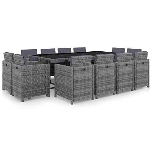 FIRBNUS Garteness-Set 225x109x74 cm Gartenset Outdoor Gartenmöbel Set Gartentisch Esstisch Stühle Esstisch Gartenstühle Gartensessel Tisch & 12 Stühle von FIRBNUS