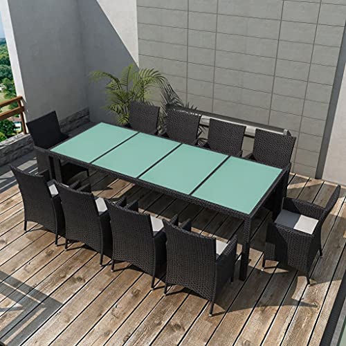 FIRBNUS Garteness-Set Tisch & 10 Stühle Esstisch Gartentisch Mit Stühlen Gartengarnitur Outdoor Gartenmöbel Gartentisch Und Stühle Gartenset 250x100x74cm von FIRBNUS