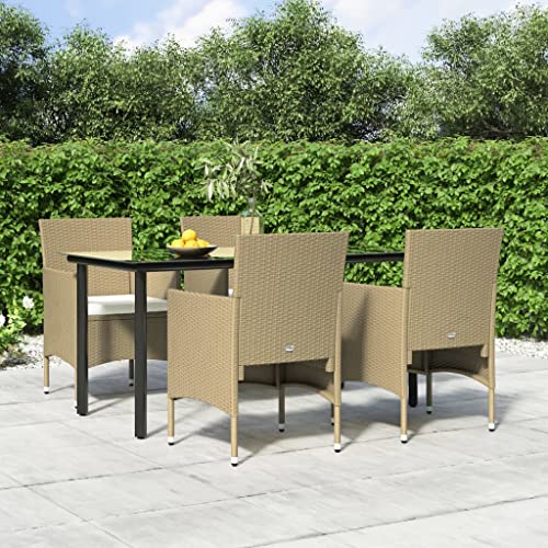 FIRBNUS Garteness-Set Tisch & 4 Stühle Esstisch Stühle Esstisch Gartentisch Mit Stühlen Gartenstühle Gartenstühle Außentisch Mit Stühlen 160x80x74cm von FIRBNUS