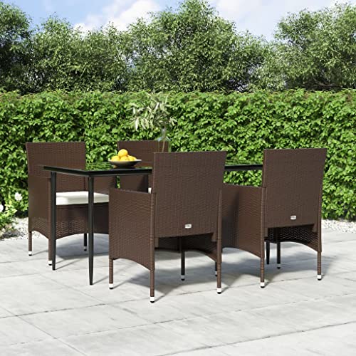 FIRBNUS Garteness-Set Tisch & 4 Stühle Gartentisch Gartenstühle Gartengarnitur Outdoor Gartenmöbel Stühle Esstisch Outdoor-Möbel 160x80x74cm von FIRBNUS
