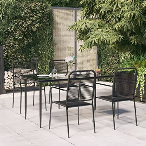 FIRBNUS Garteness-Set Tisch & 4 Stühle Set Garten Outdoor Möbel Esstisch Gartenset Stühle Esstisch Gartenstühle Esstisch Gartensessel 160x80x74cm von FIRBNUS