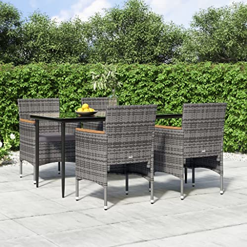 FIRBNUS Garteness-Set Tisch & 4 Stühle Tisch Mit Stühlen Outdoor-Möbel Gartenset Esstisch Mit Stühlen Gartentisch Mit Stühlen Garten-Set Outdoor 160x80x74cm von FIRBNUS