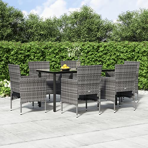 FIRBNUS Garteness-Set Tisch & 6 Stühle Esstisch Outdoor Tisch Mit Stühlen Esstisch Gartentisch Mit Stühlen Gartenstühle 160x80x74cm von FIRBNUS