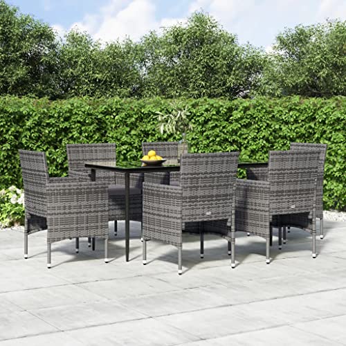 FIRBNUS Garteness-Set Tisch & 6 Stühle Gartensessel Set Garten Outdoor Gartenmöbel Stühle Esstisch Gartentisch 160x80x74cm von FIRBNUS