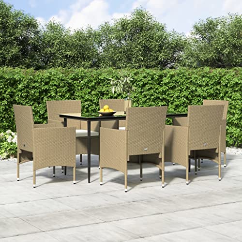 FIRBNUS Garteness-Set Tisch & 6 Stühle Gartentisch Gartenstühle Gartenmöbel Stühle Esstisch Garten Set Outdoor 160x80x74cm von FIRBNUS