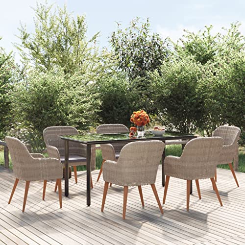 FIRBNUS Garteness-Set Tisch & 6 Stühle Outdoor-Möbel Tisch Und Gartenstühle Gartenset Esstisch Gartentisch Mit Stühlen Garten-Set Outdoor 160x80x74cm von FIRBNUS