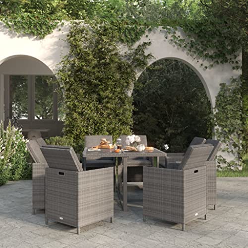 FIRBNUS Garteness-Set Tisch & 8 Stühle Gartentisch Esstisch Mit Stühlen Set Garten Outdoor Tisch Mit Stühlen Outdoor-Möbel Gartenmöbel 109x107x74cm von FIRBNUS