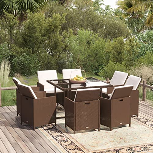 FIRBNUS Garteness-Set Tisch & 8 Stühle Tisch Mit Stühlen Gartentisch Mit Stühlen Gartengarnitur Outdoor Gartenmöbel Esstisch Mit Stühlen 109x107x74cm von FIRBNUS