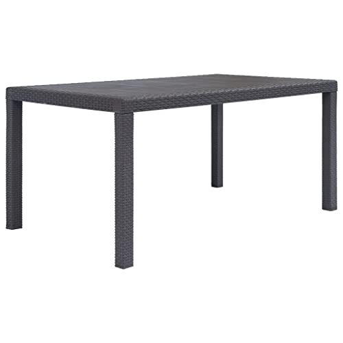 FIRBNUS Gartentisch Braun 150x90x72 cm Kunststoff Rattan Stil Gartentisch Kunststoff Balkontisch Gartentisch Gartentisch Terrassentisch Rattantisch Ideal für Garten Terrasse von FIRBNUS