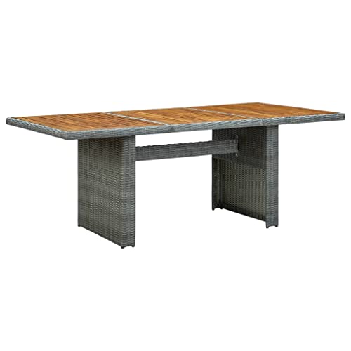 FIRBNUS Gartentisch Hellgrau aus Polyrattan und Akazie Gartentisch Rattan Beistelltisch quadratisch Gartentisch Holz Esstisch Esstisch Rattan-Tisch Outdoor FIRBNUS Gartentisch Hellgrau aus Polyrattan und Akazie Gartentisch Rattan Beistelltisch quadratisch Gartentisch Holz Esstisch Esstisch Rattan-Tisch Outdoor von FIRBNUS