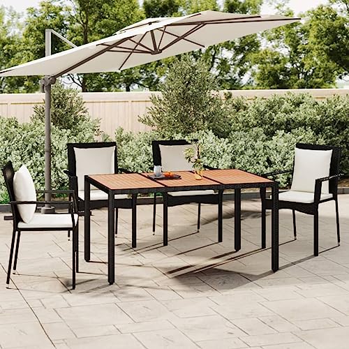 FIRBNUS Gartentisch Platte Schwarz Polyrattan Massiv Akazie Tisch Rattan Outdoor Tisch Garten Rattan Couchtisch Quadratisch Gartentisch Holz Tisch Esstisch Esstisch FIRBNUS Gartentisch Platte Schwarz Polyrattan Massiv Akazie Tisch Rattan Outdoor Tisch Garten Rattan Couchtisch Quadratisch Gartentisch Holz Tisch Esstisch Esstisch von FIRBNUS