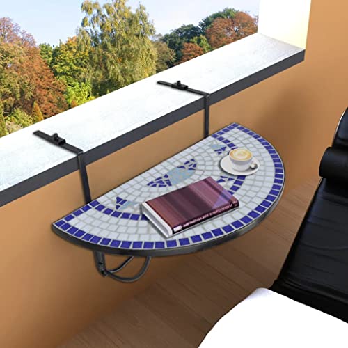 FIRBNUS Hängetisch Blau und Weiß mit Mosaik Kaffeetisch Balkontisch Klappbarer Balkontisch Hängetisch Klapptisch Hängetisch Klapptisch Halbrund FIRBNUS Hängetisch Blau und Weiß mit Mosaik Kaffeetisch Balkontisch Klappbarer Balkontisch Hängetisch Klapptisch Hängetisch Klapptisch Halbrund von FIRBNUS