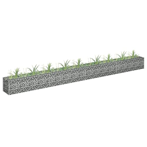 FIRBNUS Hochbeet Gabionen Blumenständer Garten 360 x 30 x 30 cm Gabione Zaun Garten Metall beständig Rost Hohe Tragfähigkeit aus verzinktem Stahl von FIRBNUS